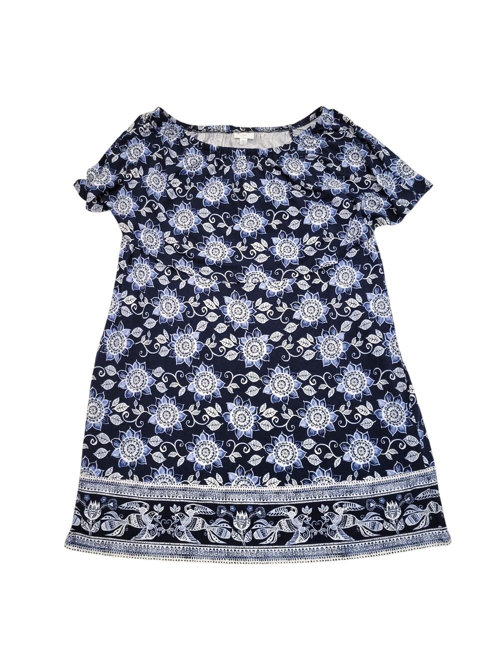 J Jill Tiered Off Shoulder Dress XL Blue